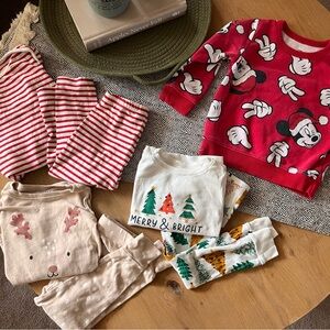 2T Toddler Christmas Pajamas & Mickey crew neck